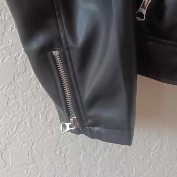 Torrid Asymmetrical Black Faux Leather Moto Jacket - Picture 8 of 12
